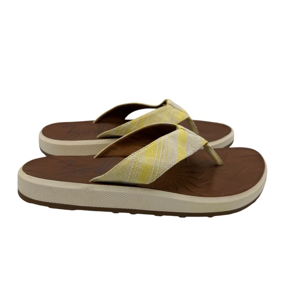 Zodiac NEW Yellow White Plaid Thong Sandals Flip Flops 7.5